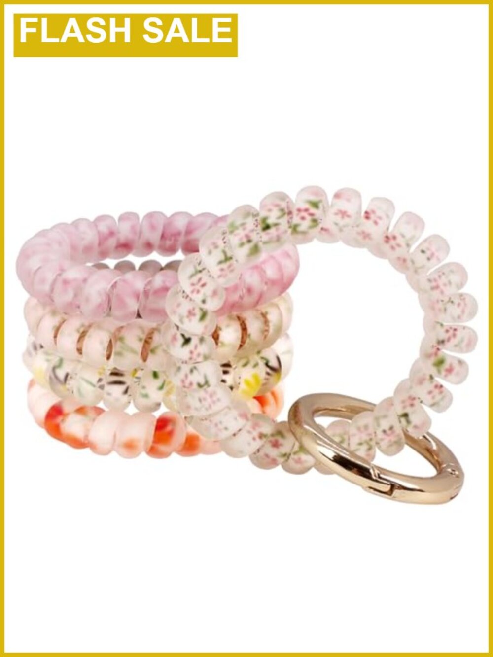 Spiral Wrist Coil Keychain Flexible Wristband Set Key Ring Holder